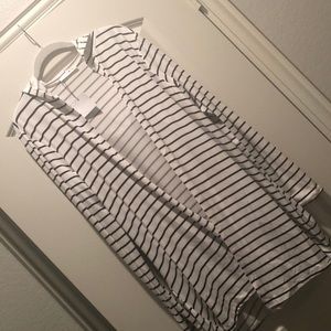 NEW striped hooded open cardigan